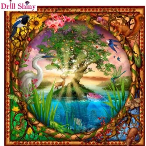 DIY 5D Diamond Embroidery Cross Stitch Crane, peony flower, peach diamond painting full square Diamond Mosaic Home Decor