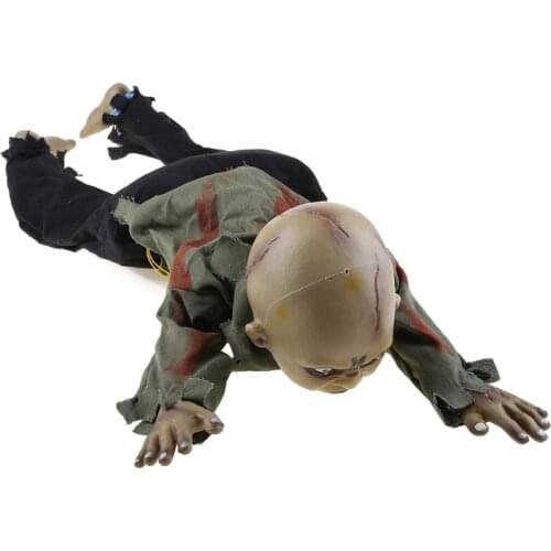 Animated Crawling Baby Zombie Scary Ghost Babies Doll Haunted Halloween Decor Props Supplies