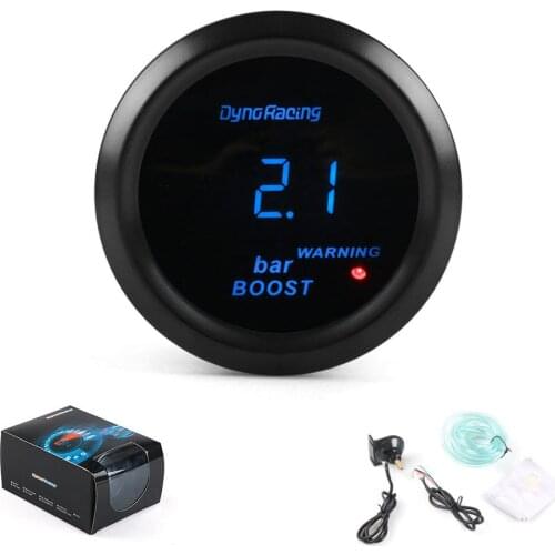 Dynoracing 2inch 52mm Car Boost turbo gauge BAR Type Blue Digital Led Turbo Boost Meter sensor