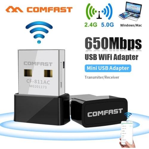 Comfast 600Mbps Wireless USB Wifi Adapter 2.4G&5G USB2.0 Wifi Network Card 802.11n/g/b/ac For PC Wi-Fi Receiver Dongle