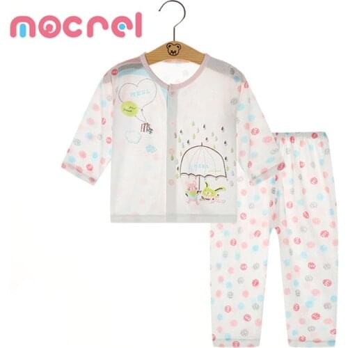 Bodysuit For Newborns Baby Pajamas Summer Bamboo Fiber Children Spring And Autumn Outfit Thin Baby Two-Piece Underwear Baby Girl