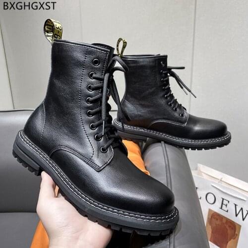 Platform Boots for Men Male Winter Boots Men Luxury Brand Shoes Men Martin Boots Man Leather Casual Shoes for Man 2021 Chaussure