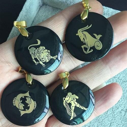 Fashion Natural Black Shell Beads Gold Color Fish Lion Floating Painting Animals Beads For Necklaces Making Diy Pendant Jewelry