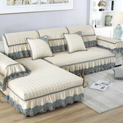 1 Piece Sofa Covers For Living Room luxury Sofa Cushion Couch Cover Thick Modern Minimalist Corner Sofa Towel Skirt Side Decor