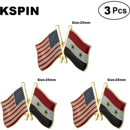 U.S.A.& Syria Frendship Lapel Pin Brooches Pins Flag badge Brooch Badges