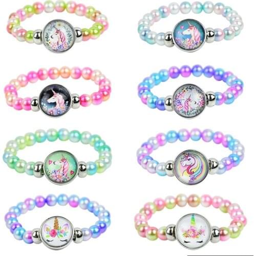 Unicorn Party Supplies Unicorn Bracelet Kids Birthday Party Decorations Baby Shower Cartoon Animal Party Decor Gift for Children