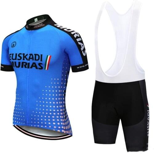 Euskadi team summer short-sleeved CICLISMO MASCULINO jersey with pants set BIKE breathable MTB shirt cycling clothing 3 pockets
