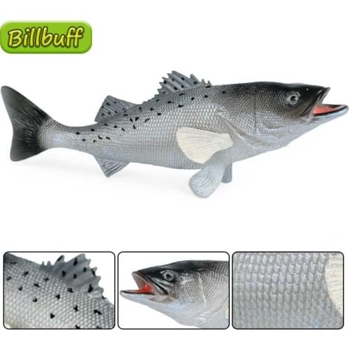18cm Simulation Ocean Animal PVC Striped Bass Models Action Figures Collection Miniature Cognition Educational Toys for children