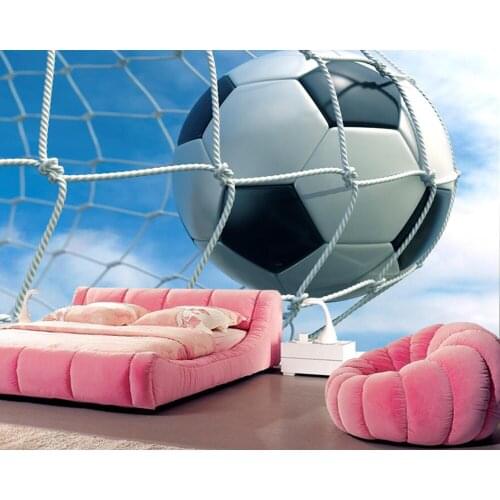 Custom Footbal Closeup Ball Net 3D Graphics photo wallpaper living room hotel TV sofa wall restaurant kids room papel de parede