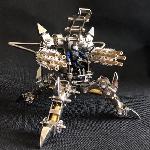 Four-legged machine metal building blocks assembled armor model Gear metal assembly model creative gift creative hand