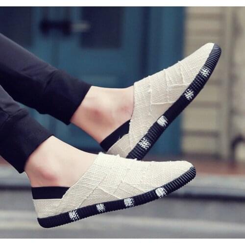 2021 New Summer Autumn Canvas Mens Shoes Breathable Men Vulcanized Shoes Slip Wear Mens Flat Shoes Soft Casual Shoes Size