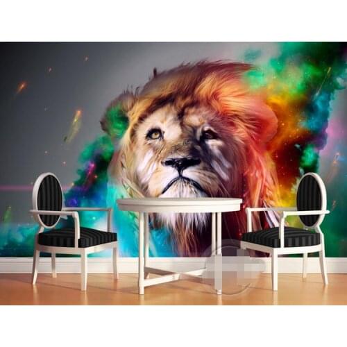 3d room wallpaper custom mural non-woven wall sticker Fashion and colorful lion paintings photo wallpaper for walls 3d