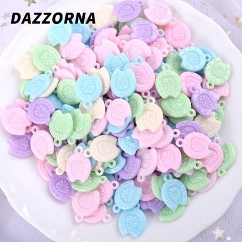 30Pcs/lot Candy Color Cartoon Shield-Shaped Acrylic Pendant Loose Saqure Pendant for Diy Jewelry Making Accessories