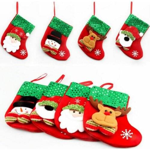 Santa Snowman Pendant Christmas Ornaments New Year Socks Christmas Decorations for Home Merry Christmas Tree Decorations