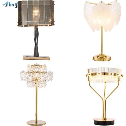 Postmodern Luxurious Craft Table Lamp Series for Living Room Bedroom Home Decor Makeup Table Lights Led Glass Lighting Fixture