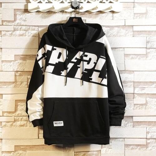 Men Hoodies 5XL 6XL 7XL Plus Size Streetwear Hooded Sweatshirts Male Black 2021 Autumn Hip Hop Ribbons Outwear