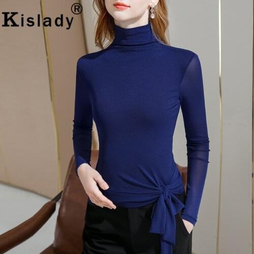 Korean Long Sleeve Patchwork Tops Gothic Women Shirt Winter Sexy OL Harajuku Plus Size Shirt 2020 Solid Transparent Slim Clothes