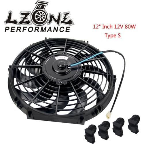 LZONE - 12 Inch Universal 12V 80W Slim Reversible Electric Radiator AUTO FAN Push Pull With mounting kit Type S 12"JR-FAN12