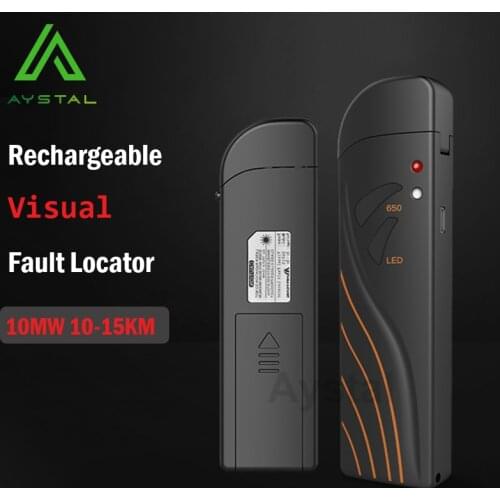 Optical Fiber 15Km Red Laser Pen Rechargeable Optical Fiber Fault Locator VFL FTTH Fiber Optic Test LED Lighting Pen