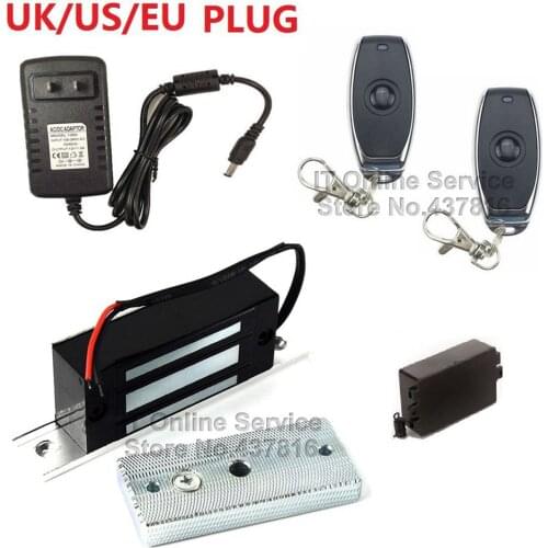 Remote Control Embedded Magnetic Lock 12V Mini 100lbs Electromagnetic Lock + Remote Control + 12V Power Supply