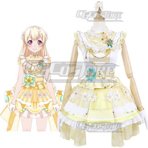Bang Dream! Pastel*Palettes Shirasagi Chisato Cosplay Costume Anime Yellow Dresses Christmas Halloween Free Shipping CG979ZT