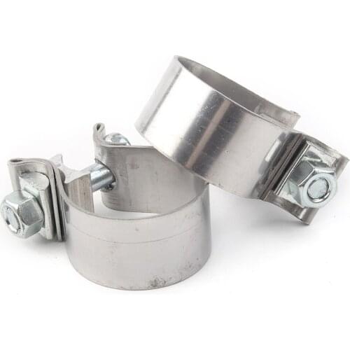 Motorcycle 1-1/4" 31.8mm Exhaust Muffler Pipes Clamp For Harley 2Pcs Universal Stainless Steel 1.75" Header Silencer Clamps