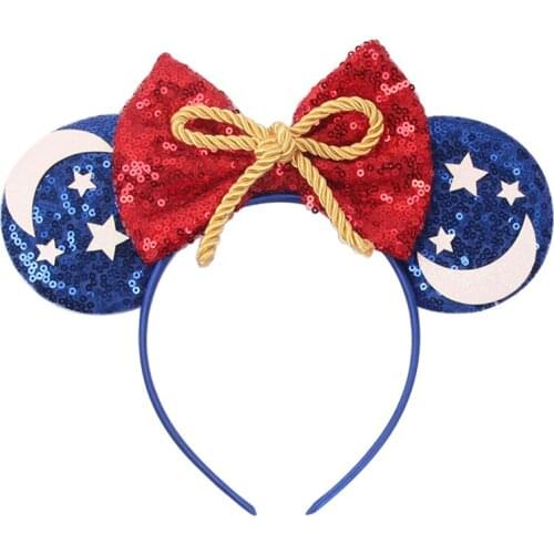 Classical 3.3" Sequins Mouse Ears Hair Bow Women Crown Headband Fashion Hairband For Girl Hair Accessories Headwear New