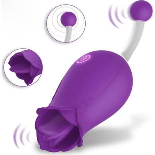 10 Speed Rose Vibrator Gspot vibrators Dildo Female Oral Sex G-spot Stick Clitoris Tongue Licking Masturbation Device Sex Toys