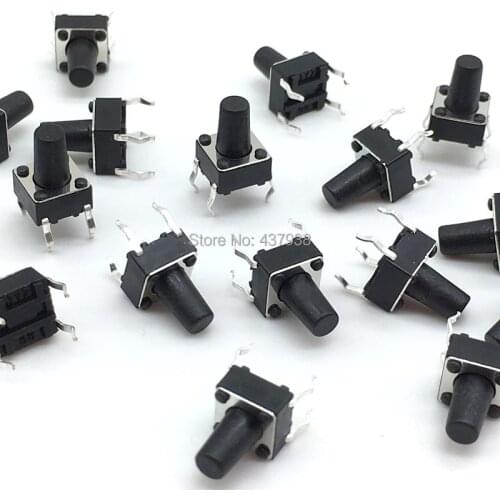 100pcs 6*6*9mm Panel PCB Momentary Tactile Tact Push Button Micro Switch 4 Pin DIP Light Touch 6x6x9mm Keys Keyboard