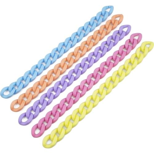 100pcs19X14mm Rubber Colors Acrylic Buckle Beads DIY Glasses Chains Mask Chains Earrings Necklace Mobile Chains Accessories