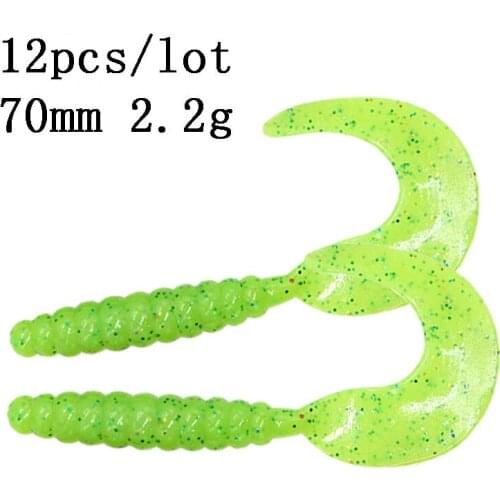 12pcs 70mm 2.2g Isca Artificial Soft Lure Wobblers Bait Silicone Fishing Lure Sea Bass Carp Fishinglure Peche Ilure Soft Plastic