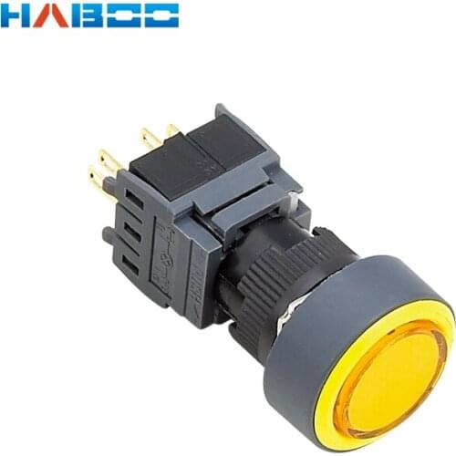 16mm waterproof ring color electrical momentary or on-off push button switch 5A 250V