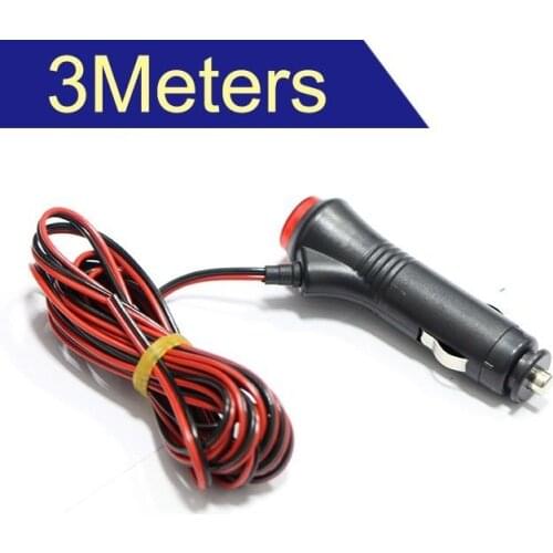 2 pc 12/24V 5A 3 Meters Extension Cord Cable Car Cigarette Power Adapter Charger Cable With Lights Switch plug