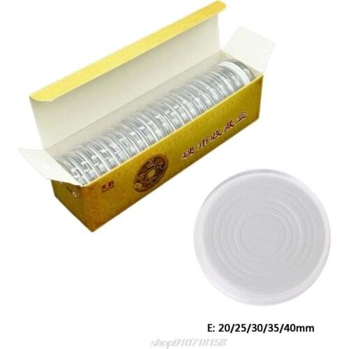 20Pcs Clear Round 46mm Direct Fit Airtight Coin Capsules Holder Display Storage Case Adjustable Gasket 16-40mm M11 21 Dropship
