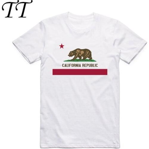 2019 Summer Fashion Men Print California Republic Vintage T Shirt Short Sleeves O Neck California Bear T-shirt