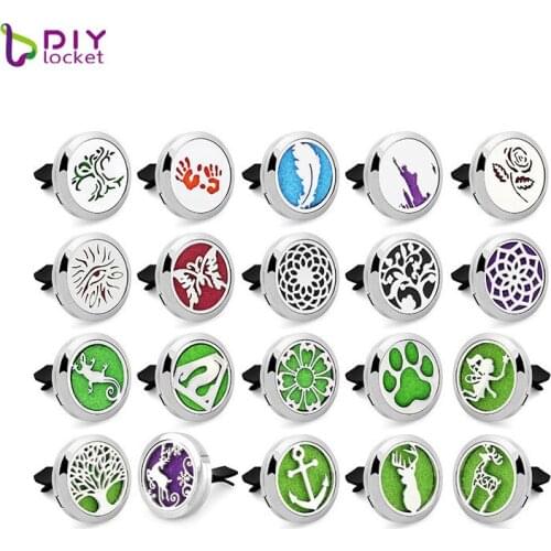 30MM Stainless Steel Car Aromatherapy Diffuser Mix Style 30mm Car Wholesale Diffuser Jewelry AE241-266