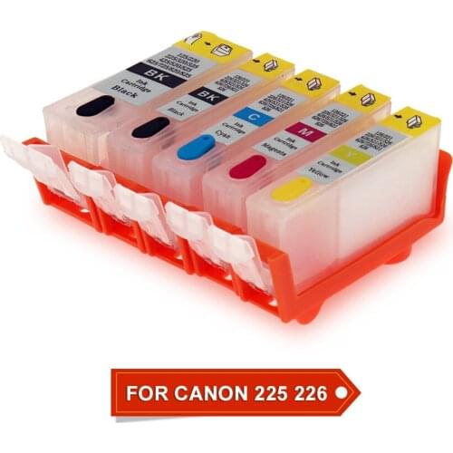 5PCS 225 226 Ink Cartridge For Canon PGI225 CLI226 Cartridge With ARC Chip For Canon MG8120 6120 IP4820 4810 IX6520 MX882Printer