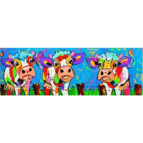 5d diamond painting three colored cow pattern home decoration full square / full round drill mosaic diamond embroidery gift