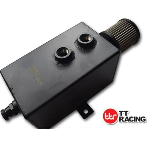 3L_OT_BK - 3L Aluminum Oil Catch Can Tank Reservoir Filter Drain Tap Breather Baffled 10AN -Black