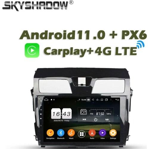 Carplay PX6 Car DVD Player DSP Android 10 4G + 64G GPS Google RDS Auto Radio wifi Bluetooth 5.0 For Nissan Tenna 2013 2014 2015