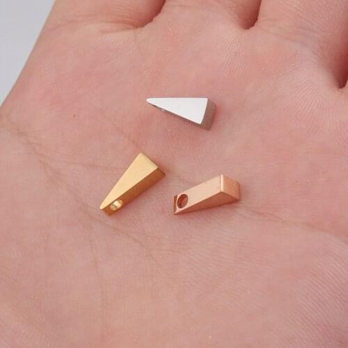 100% Stainless Steel Triangle Bead Charm For Jewelry Making 1.8mm Metal Geometric Beads Mirror Polished 30pcs