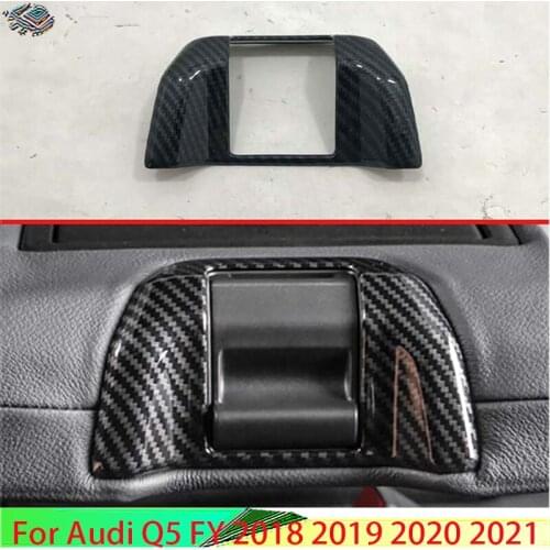 For Audi Q5 FY 2018 2019 Decorate Accessories Carbon Fiber Style Car Rear handrail Switch frame cover Trim