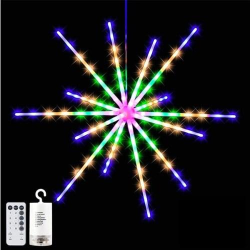 Fireworks Meteor Light With Remote Christmas Fairy String Lights 112 LED 8 Modes Waterproof Hanging Starburst Light