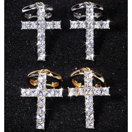 2021 Hot Sale Religious Style Cross Earrings for Women Couples Birthday Valentines Day Gift Joyeria Fina Para Mujer Fashion