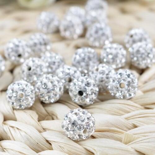 HOT! New KoMee 10mm Crystal Crystal Clay Beads 50pcs/lot Disco Ball DIY For Handmade Bracelet jewelry making 25 Color To Choose