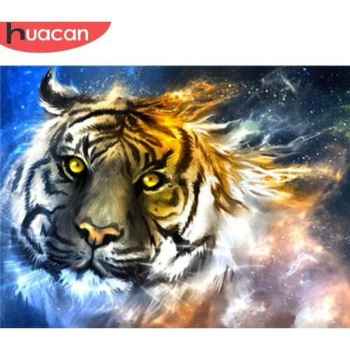 HUACAN Diamond Painting New Tiger Diamond Embroidery Cross Stitch Mosaic 5D Animal Handicraft Decor For Home