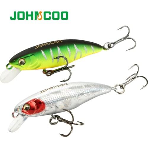 JOHNCOO 55mm 4.3g Minnow Hard Lures Sea Bass 2020 Slow Sinking Wobblers Fishing Lure Bait Artificial Bait Tackle