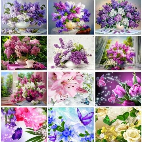 Full Round diamond paint Flowers Diamond Embroidery Christmas Diamond Mosaic Wall Decorations Gift