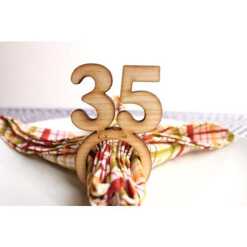 Napkin rings Personalize 35 year anniversary napkin ring, wooden napkin ring, napkin holder wood, 35 years anniversary
