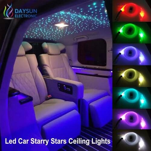 Car Roof Decoration Lights Optic Starry Stars Ceiling Light Kit with End Glow Fiber Cable 100pcs/150pcs/200pcs Stars + Remote